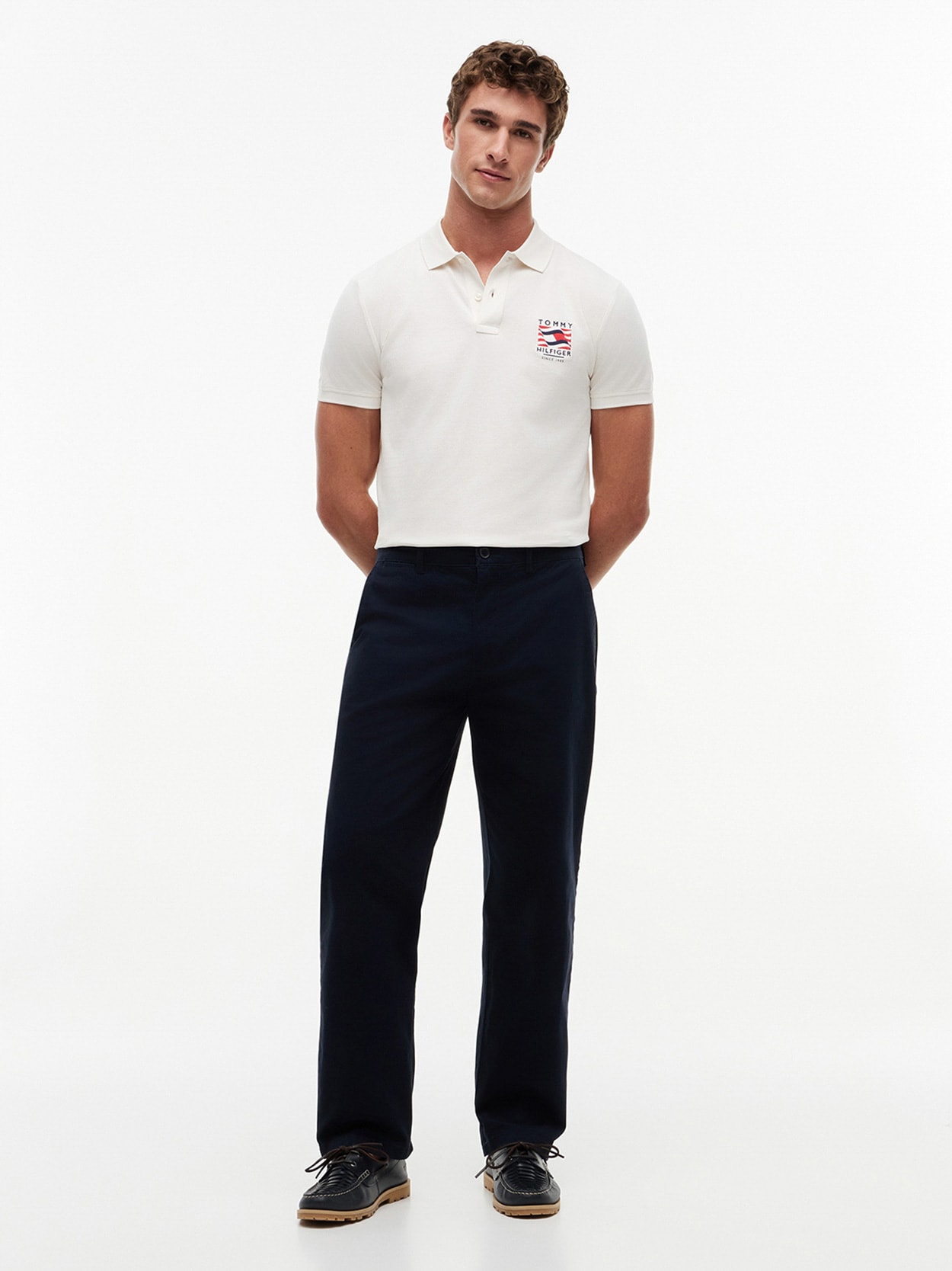 Camisa Polo Piqué Estampa no Peito Regular