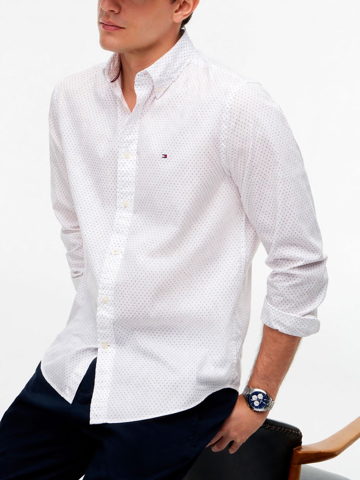 Camisa Regular Flex Popeline Mini Print