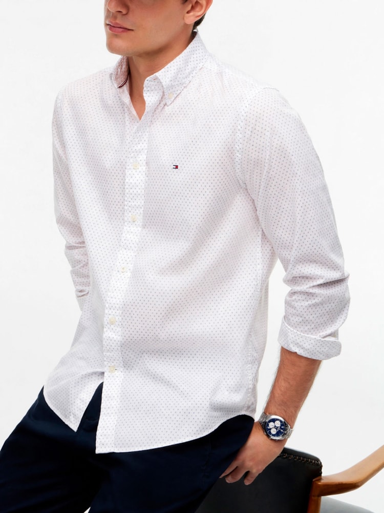 Camisa Regular Flex Popeline Mini Print