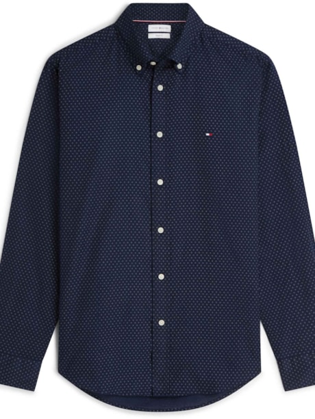 Camisa Regular Flex Popeline Mini Print