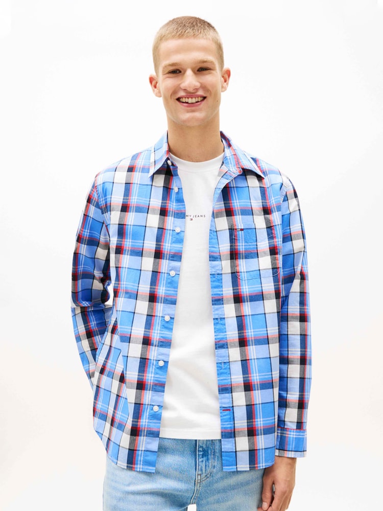 Camisa Regular Xadrez Popeline
