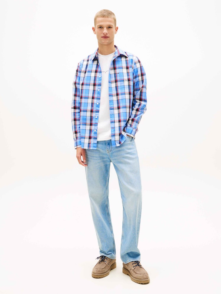 Camisa Regular Xadrez Popeline