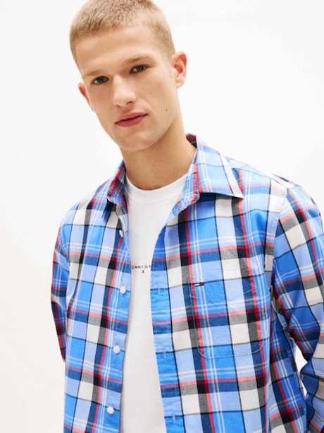 Camisa Regular Xadrez Popeline