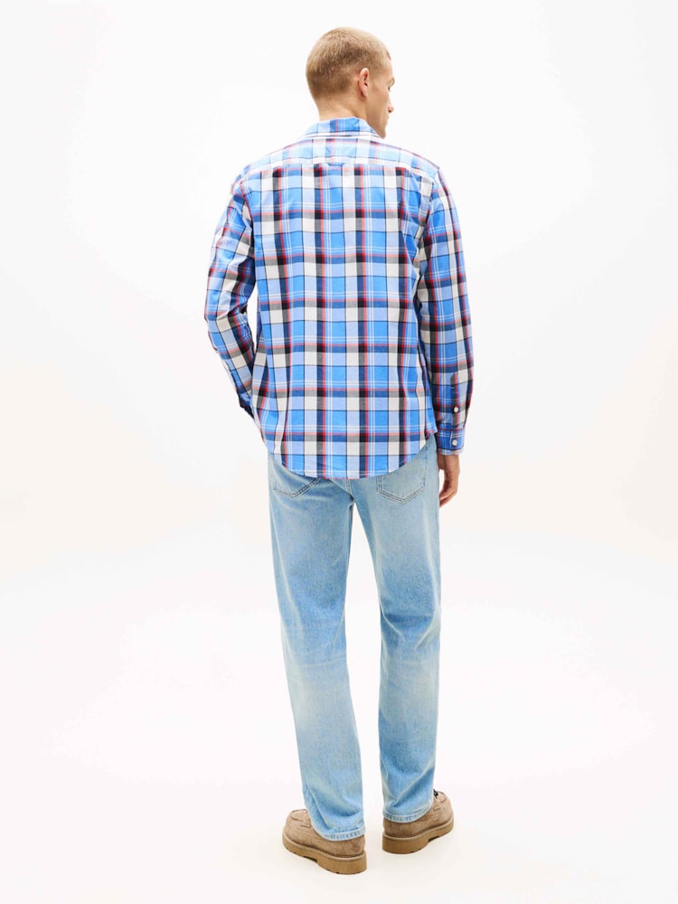 Camisa Regular Xadrez Popeline