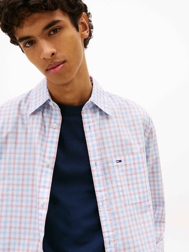 Camisa Regular Xadrez Popeline