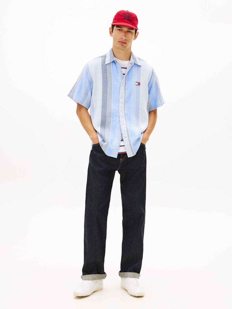 Camisa Relaxed Listrado Manga Curta