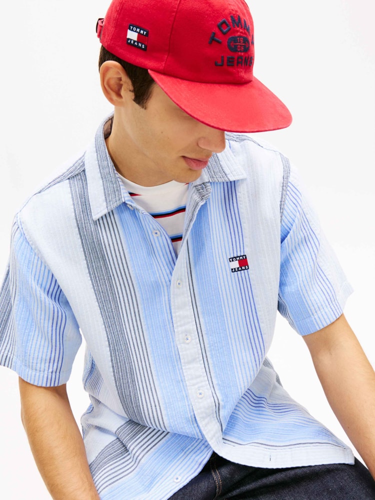 Camisa Relaxed Listrado Manga Curta