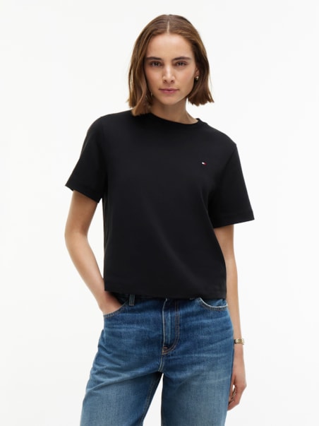 Camiseta Boxy em Malha Interlock