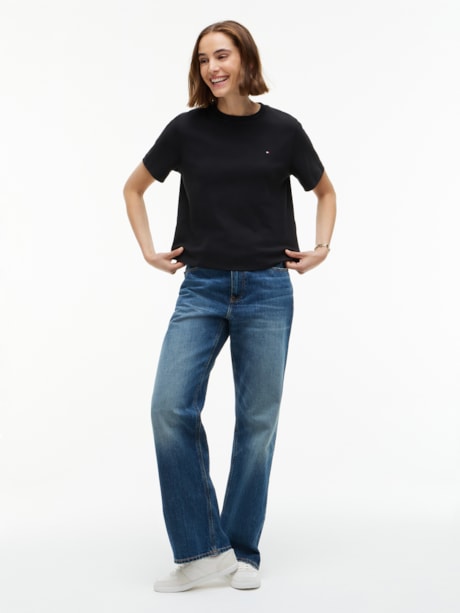 Camiseta Boxy em Malha Interlock