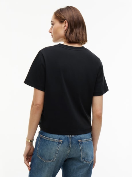 Camiseta Boxy em Malha Interlock