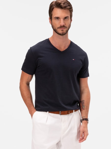 Camiseta Clássica Tommy Hilfiger Gola V
