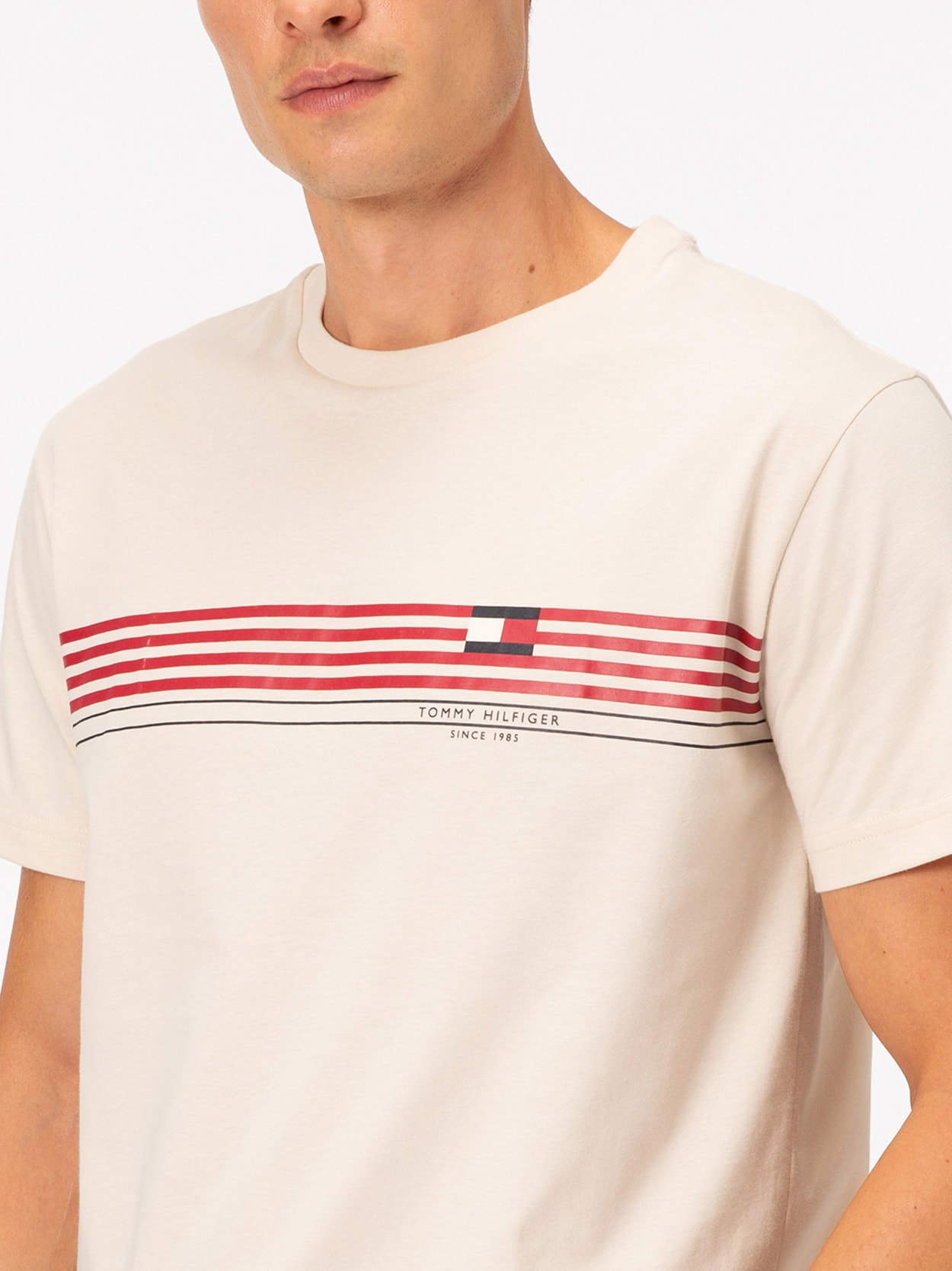 Camiseta com Estampa Listrada Assinatura