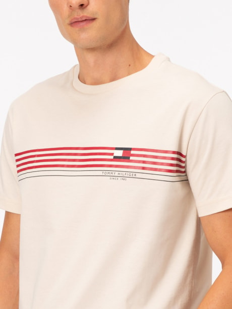 Camiseta com Estampa Listrada Assinatura
