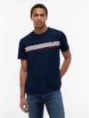 Camiseta com Estampa Listrada Assinatura