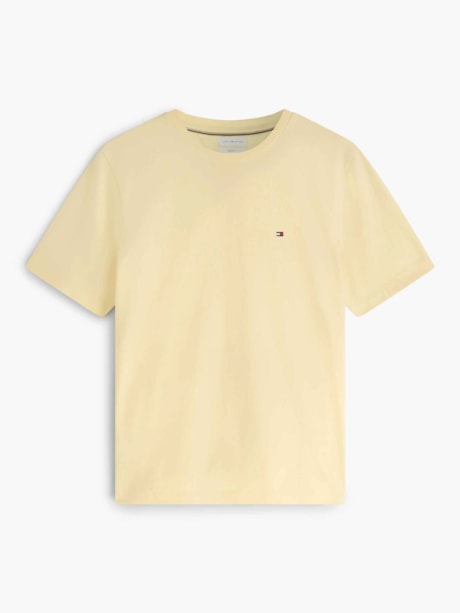 Camiseta de Gola C com Bordado de Bandeira