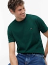 Camiseta de Gola C com Bordado de Bandeira