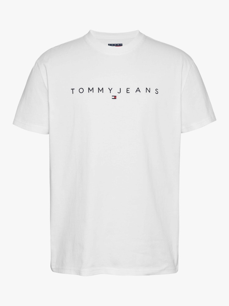 Camiseta de Gola Redonda com Bordado do Logo da Linear
