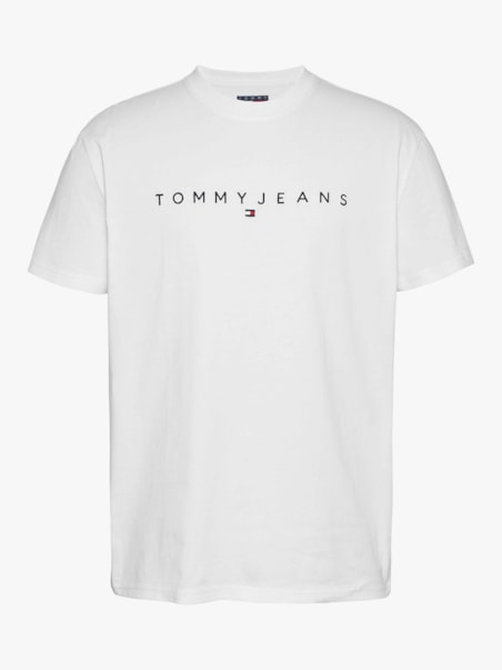 Camiseta de Gola Redonda com Bordado do Logo da Linear