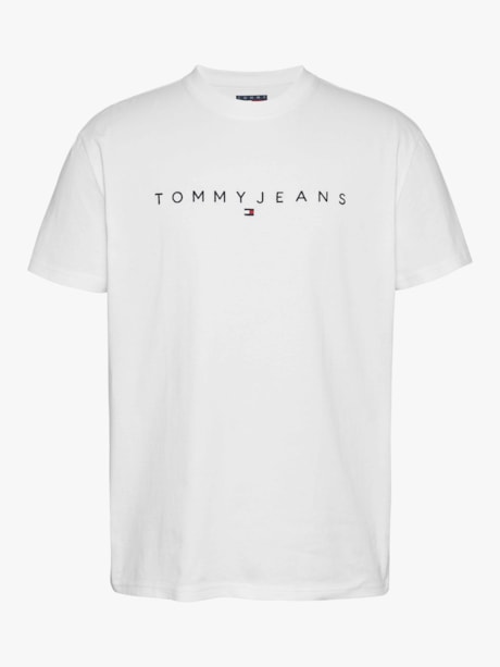 Camiseta de Gola Redonda com Bordado do Logo da Linear
