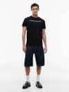 Camiseta de Gola Redonda com Bordado do Logo da Linear