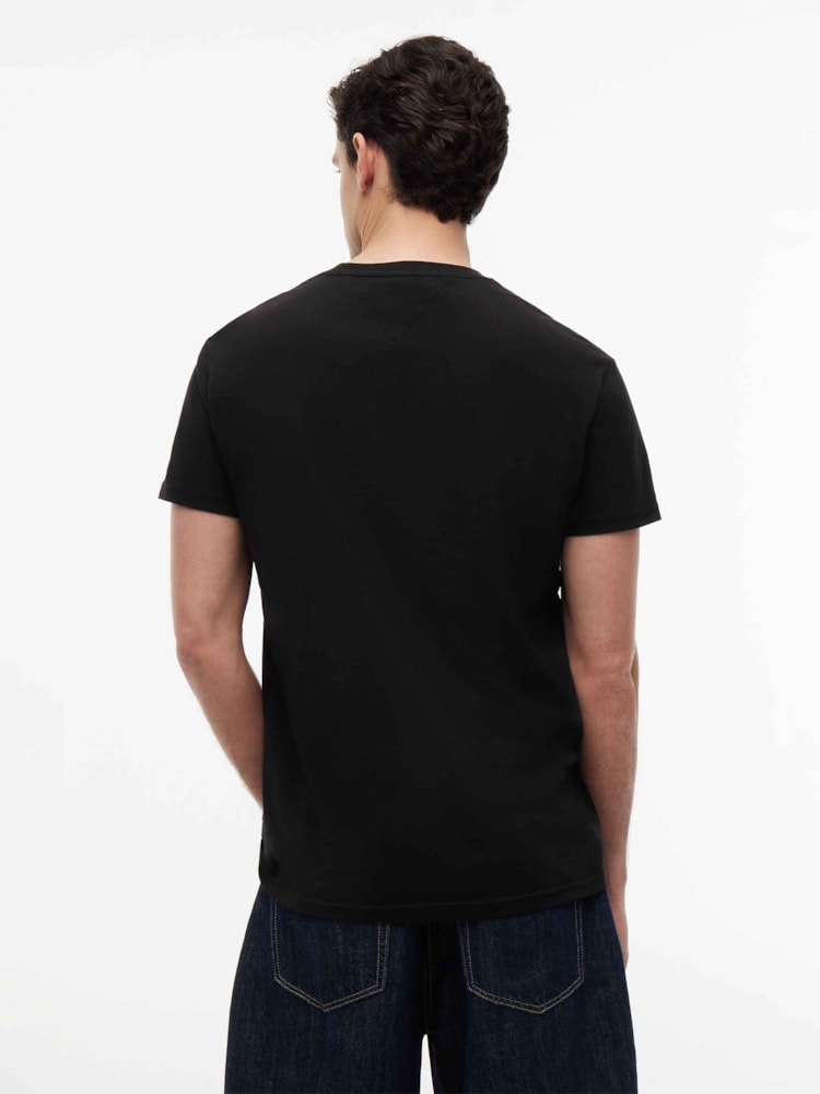 Camiseta de Gola Redonda com Bordado do Logo da Linear