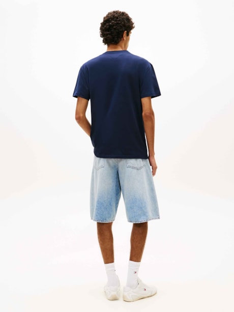 Camiseta de Gola Redonda com Bordado do Logo da Linear