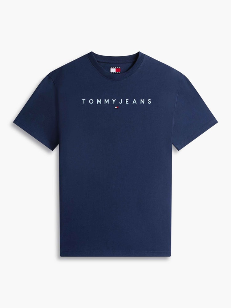 Camiseta de Gola Redonda com Bordado do Logo da Linear