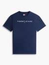 Camiseta de Gola Redonda com Bordado do Logo da Linear