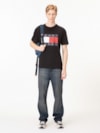 Camiseta de gola redonda com emblema da bandeira