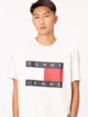 Camiseta de gola redonda com emblema da bandeira