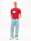 Camiseta de Gola Redonda com Emblema da Bandeira