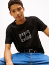 Camiseta de gola redonda com estampa de logo