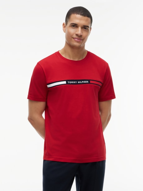 Camiseta de Malha com Bordado do Logotipo