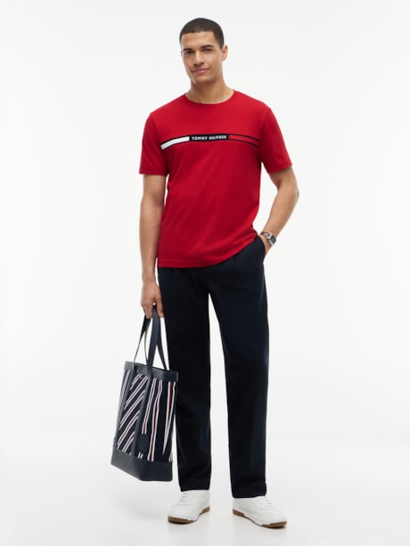 Camiseta de Malha com Bordado do Logotipo