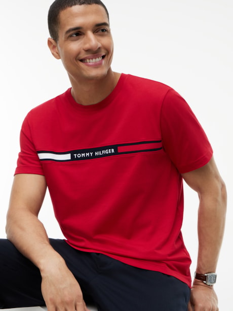 Camiseta de Malha com Bordado do Logotipo