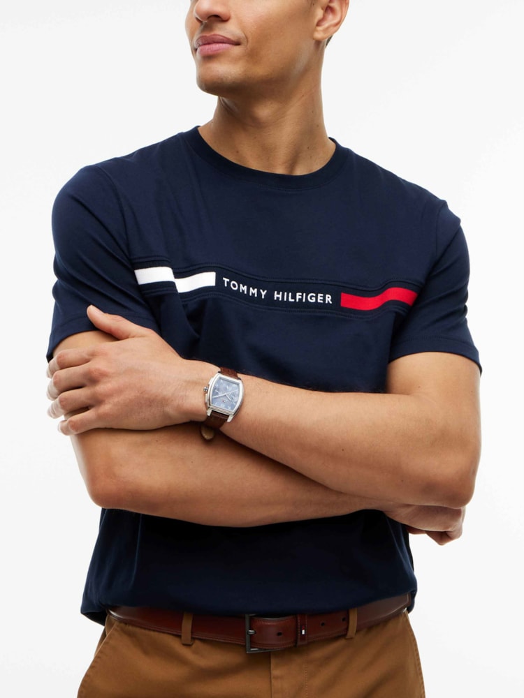 Camiseta de Malha com Bordado do Logotipo