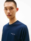 Camiseta de manga comprida slim com logo linear