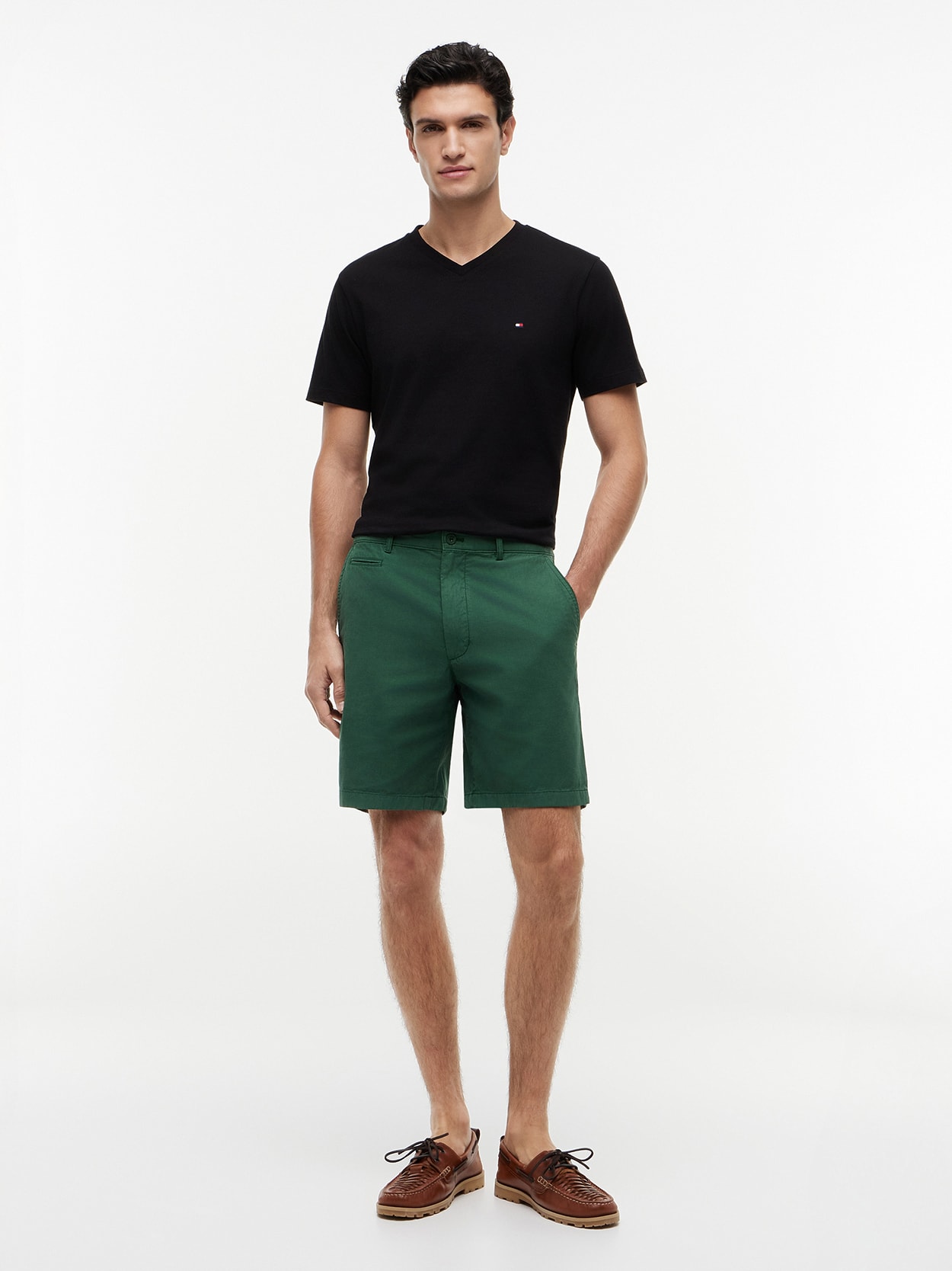 Camiseta em Algodão Pima com Gola V