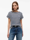 Camiseta Global Stripe Botão Gola Canoa