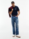 Camiseta Gola C com Bordado de Logo Varsity