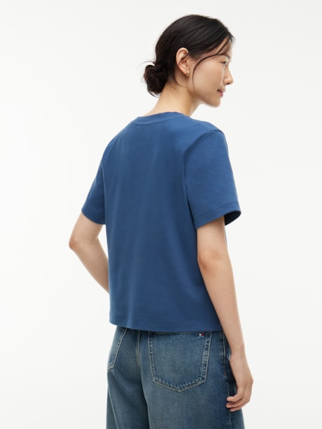 Camiseta Gola C em Interlock com Logo