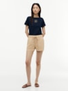 Camiseta Gola Canoa e Logo em Lurex