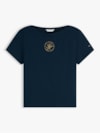 Camiseta Gola Canoa e Logo em Lurex