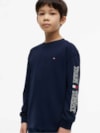 Camiseta Infantil Manga Longa Logo Tommy Hilfiger