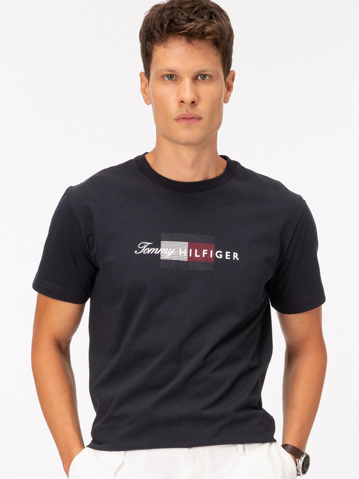 Camiseta Jersey com Estampa de Bandeira