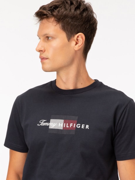 Camiseta Jersey com Estampa de Bandeira