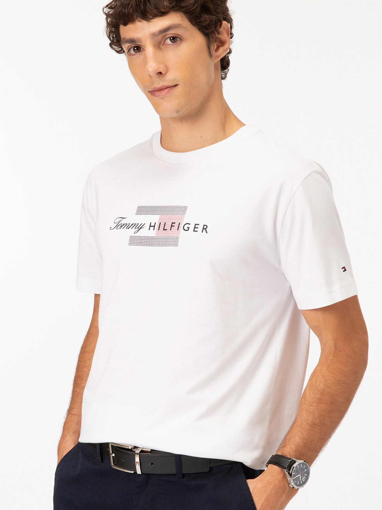 Camiseta Jersey com Estampa de Bandeira