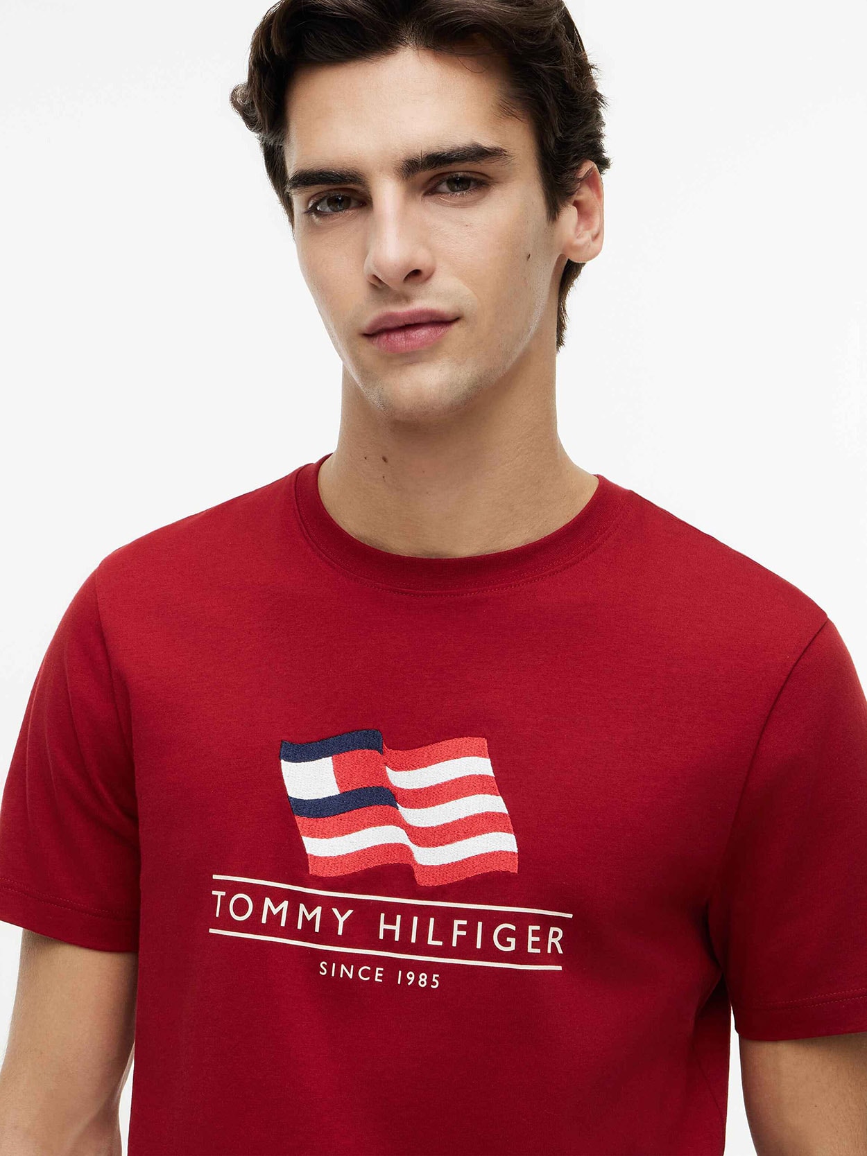 Camiseta Jersey com Estampa de Bandeira Ondulada