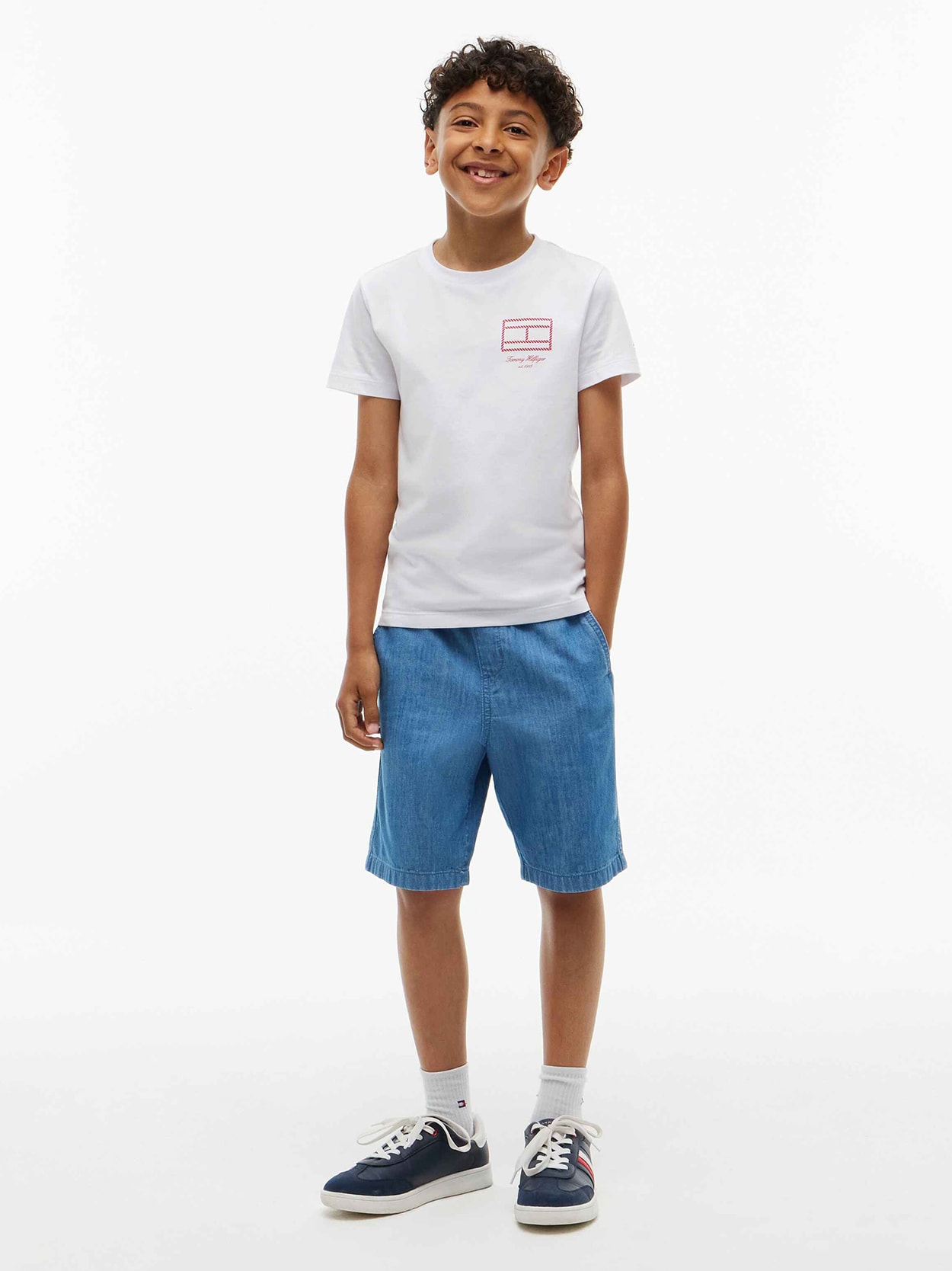 Camiseta Jersey com Logo da Bandeira em Contorno