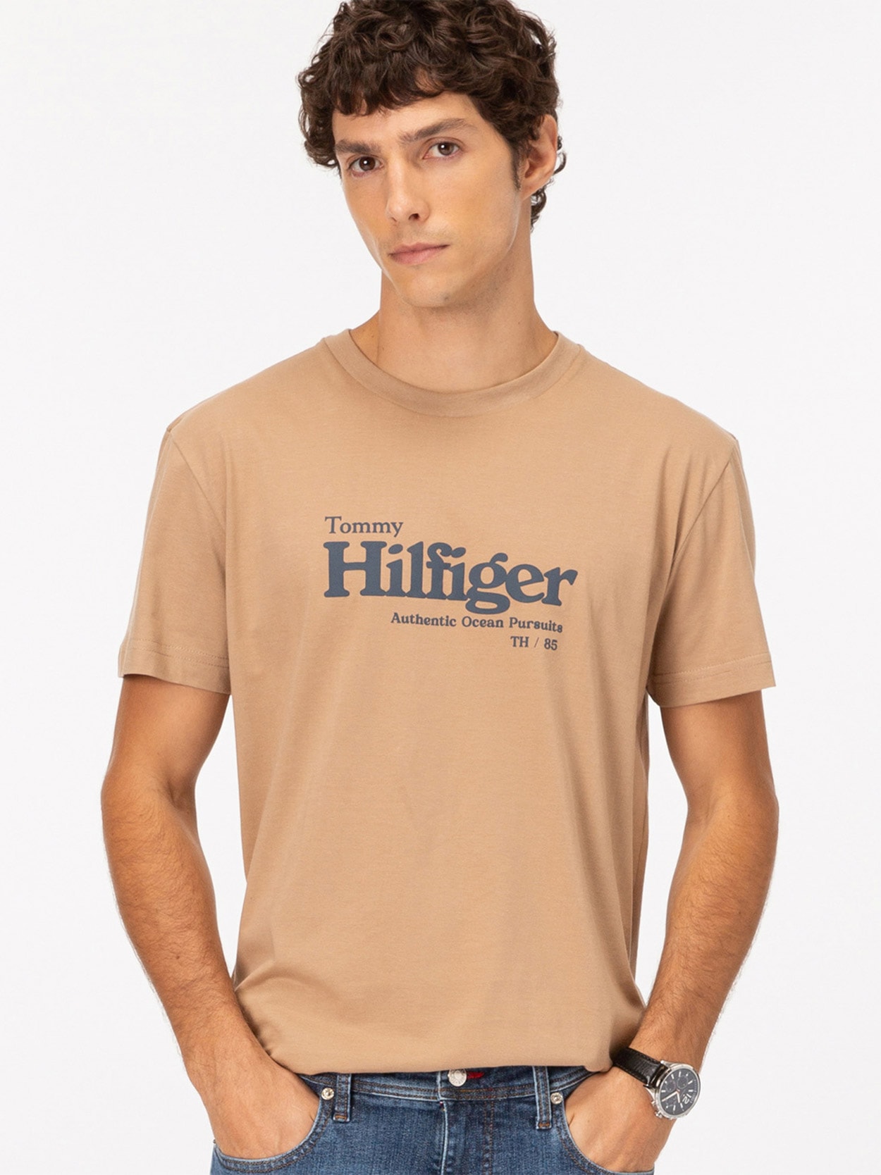 Camiseta Jersey com Logo Estampado